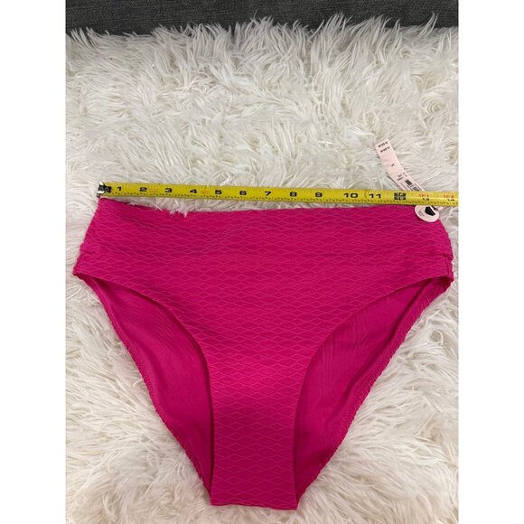 Victorias Secret Mid Rise Pink Textured Bikini Bottom S/P - Picture 8 of 10